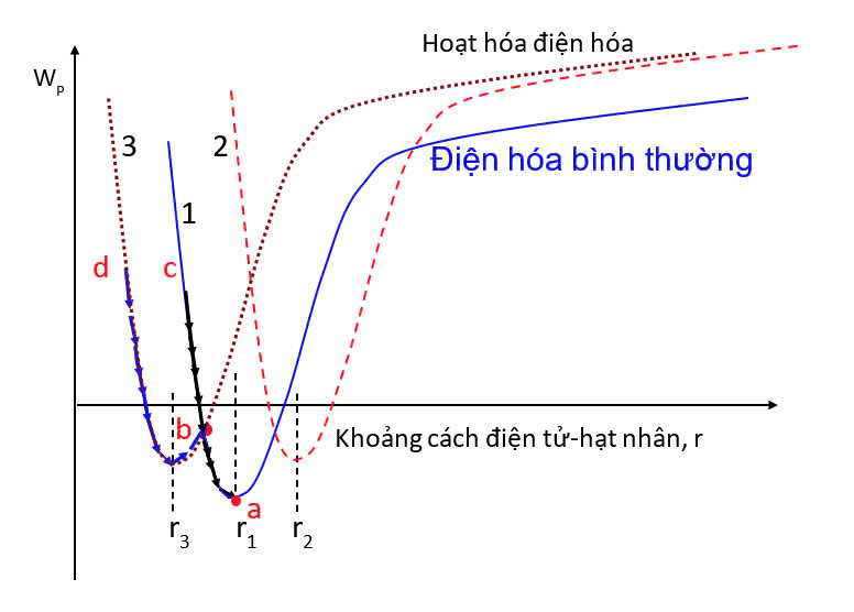 Đường cong thế năng của một chất trong quá trình điện hóa